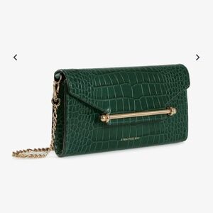 Strathberry Multrees Croc Embossed Wallet on a chain